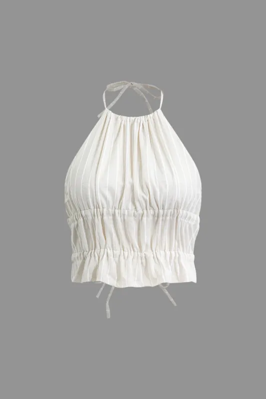 Ruched rygfri slips tilbage tank top sold by Micas