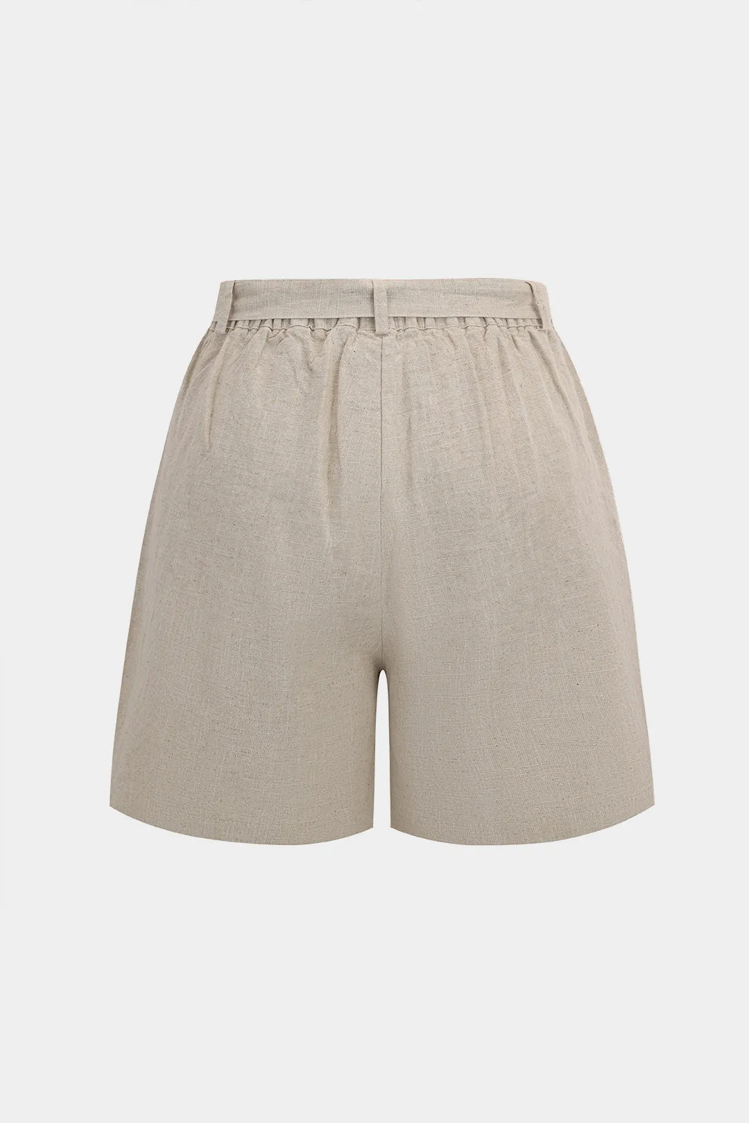 Linned Ruched Tie Front Shorts sold by Micas product image thumbnail 2