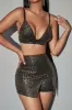 Sequin Backless Bustier Top og Skort Set sold by Micas
