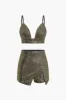 Sequin Backless Bustier Top og Skort Set sold by Micas
