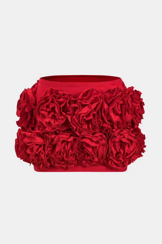3d blomster mini nederdel sold by Micas