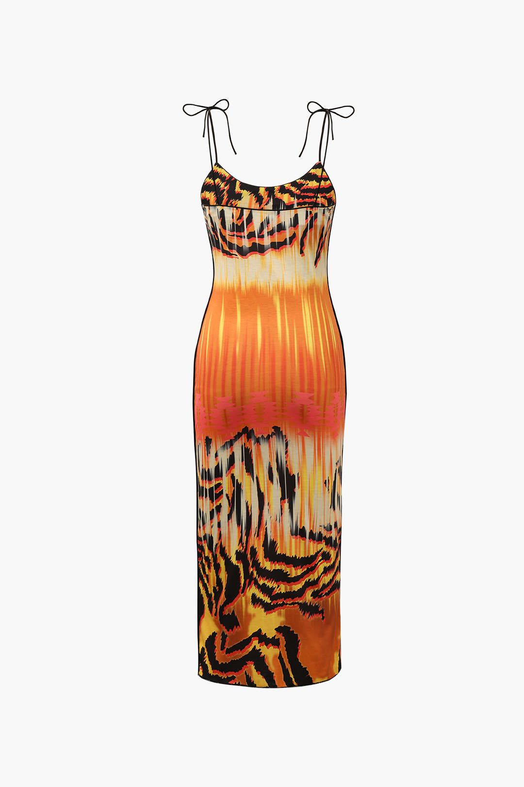 Printed Tie Strap Midi Dress sold by Micas product image thumbnail 2