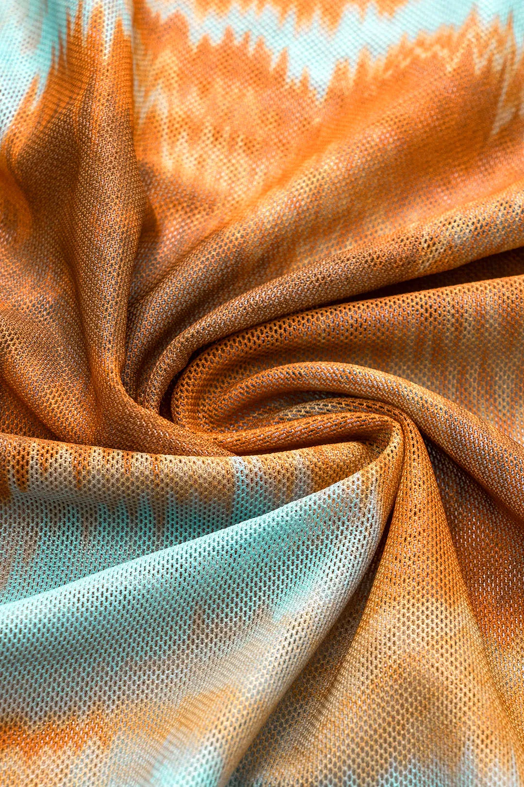 Bind farvestofprint Ruched Strappy Longærmet top og binding af bikini og slips knude cover op sæt sold by Micas product image thumbnail 4