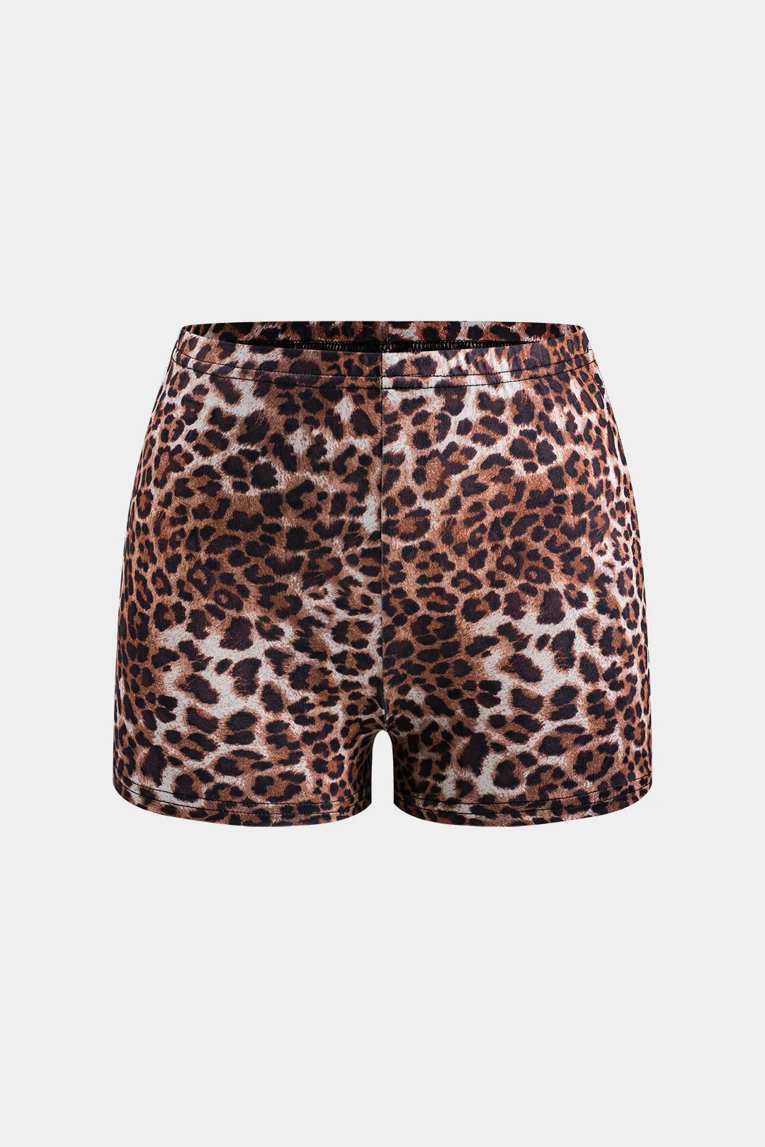 Leopard Print Mesh -knap Langærmet top og shorts indstillet sold by Micas product image thumbnail 5
