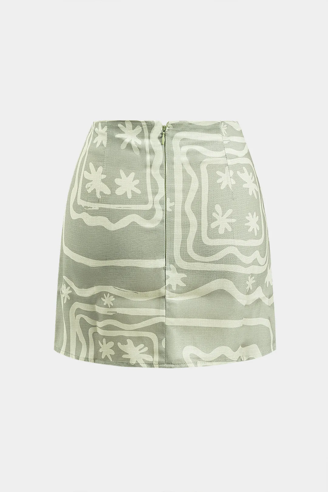 Geometrisk udskrivningsknaplommetank top og lynlås nederdel sæt sold by Micas product image thumbnail 5