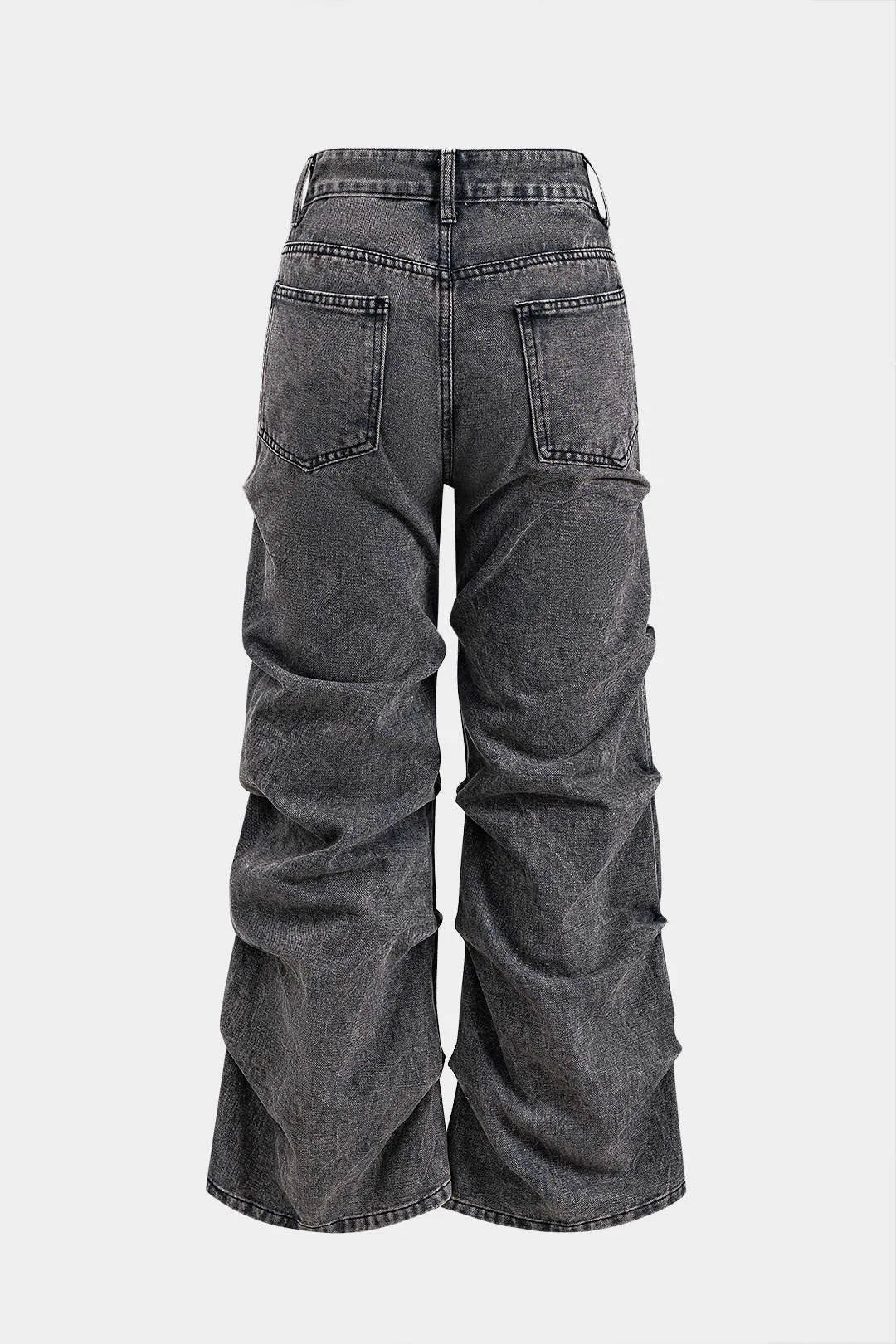 Denim Ruched Button Pocket Wide Ben Jeans sold by Micas product image thumbnail 2