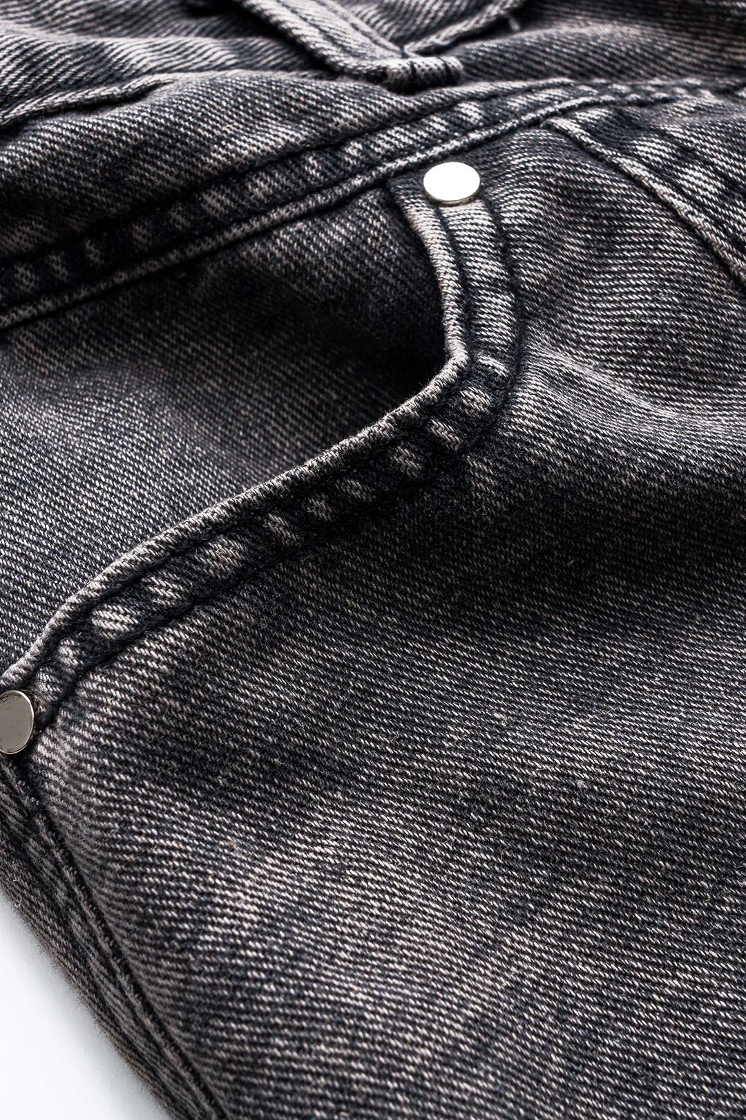 Denim Ruched Button Pocket Wide Ben Jeans sold by Micas product image thumbnail 3