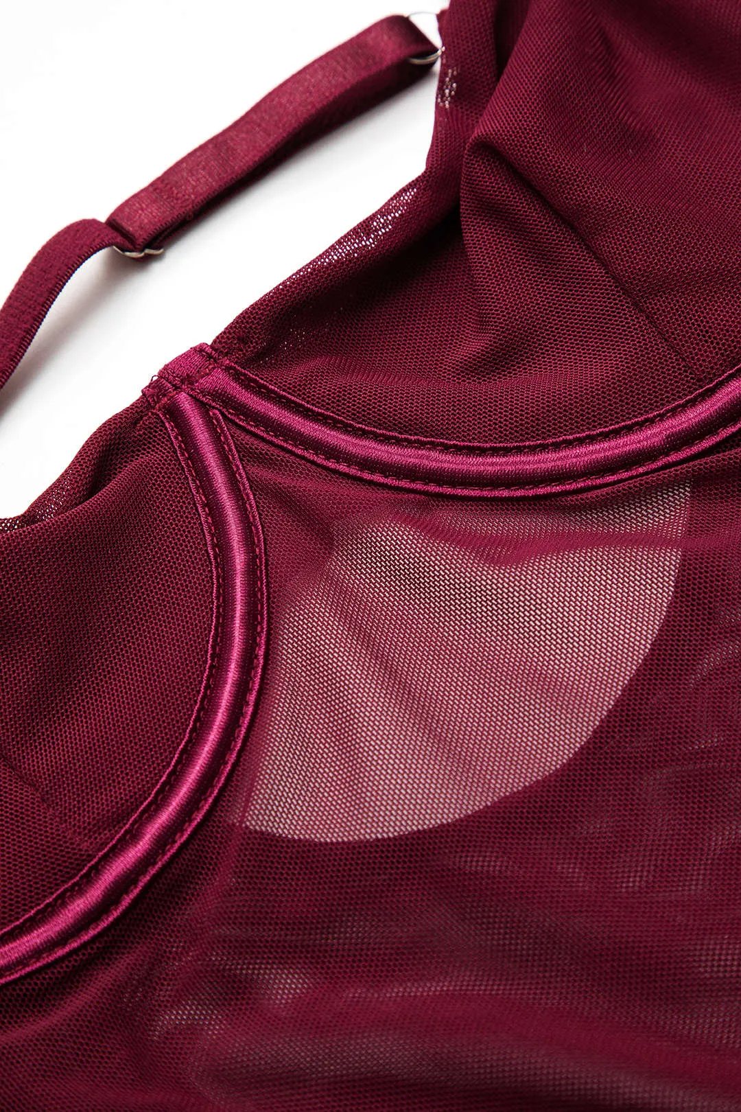 Mesh Patchwork Strappy Backless Bustier Lingerie Garter Set med handsker sold by Micas product image thumbnail 3