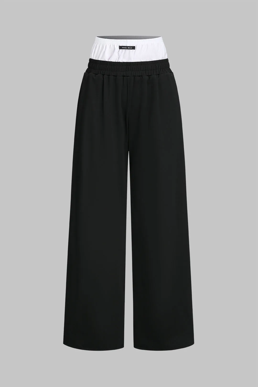 Kontrast Ruched Patchwork Double Walitband Brede benbukser sold by Micas