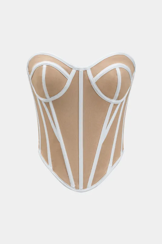 Kontrast lynlås bustier korsetrør top sold by Micas
