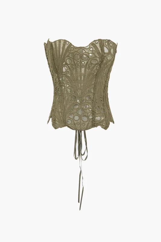 Mesh Lace Tie Back Tube Top sold by Micas