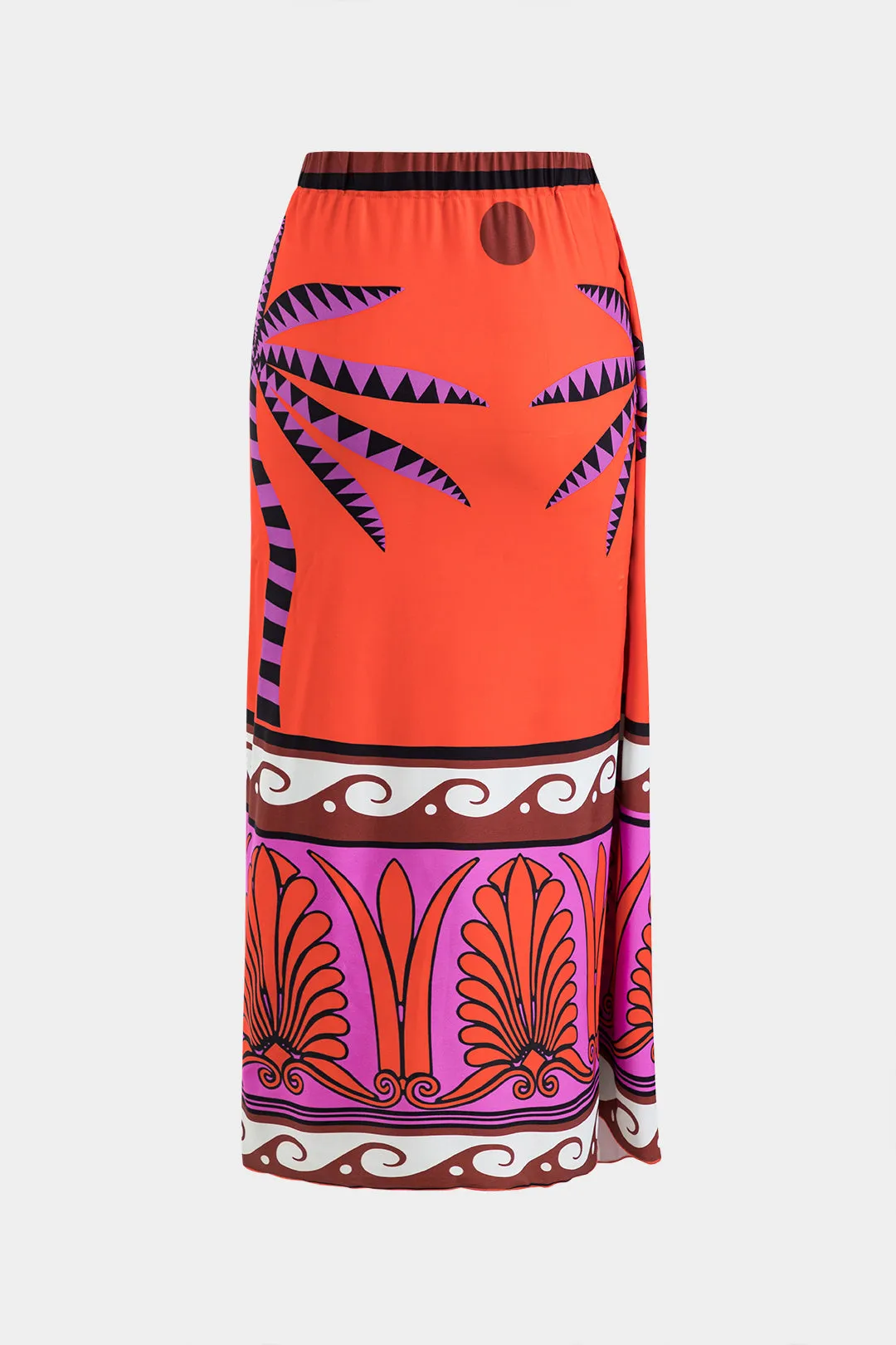 Coconut Palm Print Pleated Slit Cover Up sold by Micas product image thumbnail 2