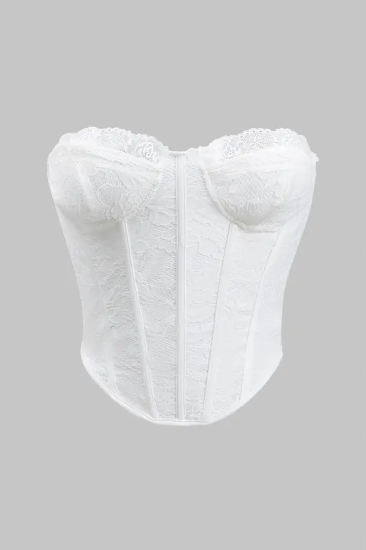 Blonder bustier korsetrør top sold by Micas