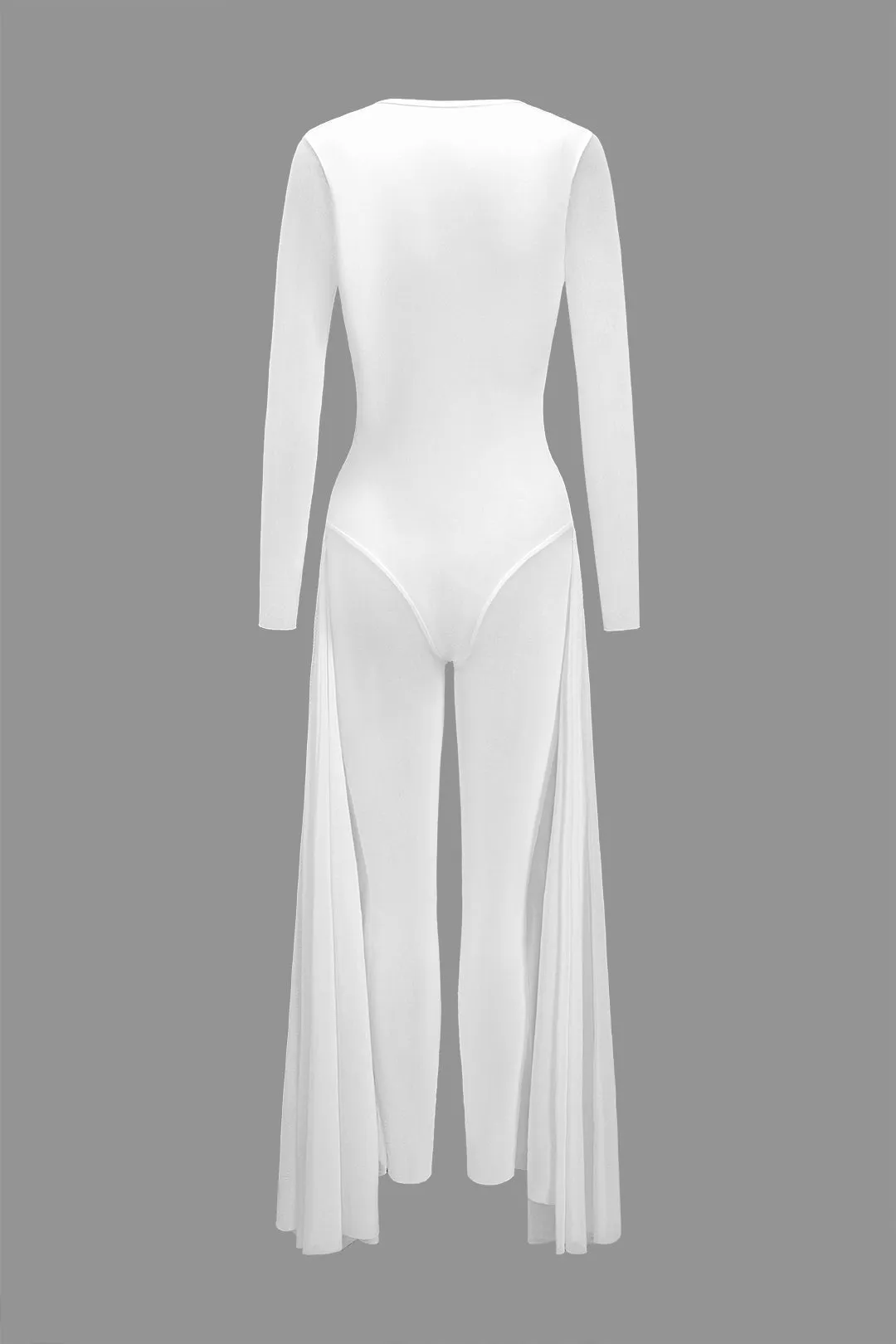 Mesh Sheer Zipper Bustier Corset Langærmet Jumpsuit sold by Micas product image thumbnail 2