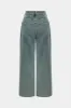 Denim patchwork mesh knap lomme udskåret brede ben jeans sold by Micas