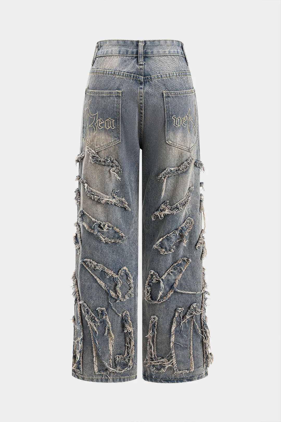 Brev broderi denim vaskede knaplomme jeans sold by Micas product image thumbnail 2