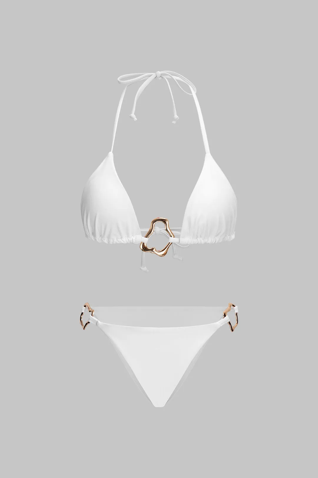 Metallisk udsmykning Ruched Tie-Up Bikini Set sold by Micas