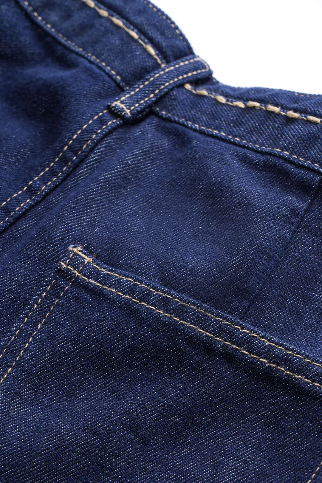 Denim kontrast syning knaplomme brede ben jeans sold by Micas product image thumbnail 5