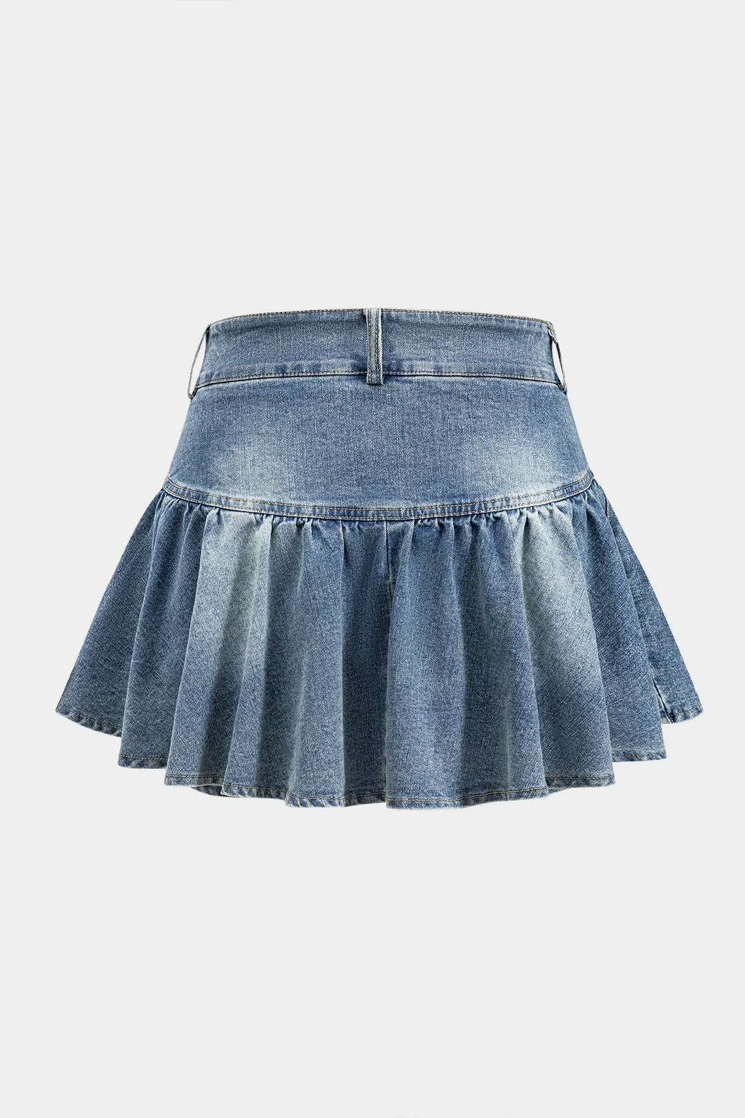Denim plisseret knap nederdel sold by Micas product image thumbnail 2