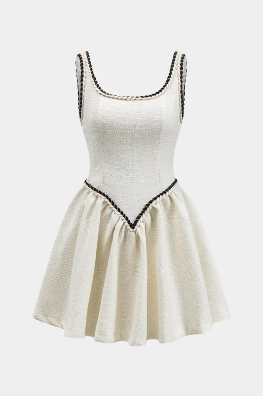 Kontrast plisset lynlås mini kjole sold by Micas