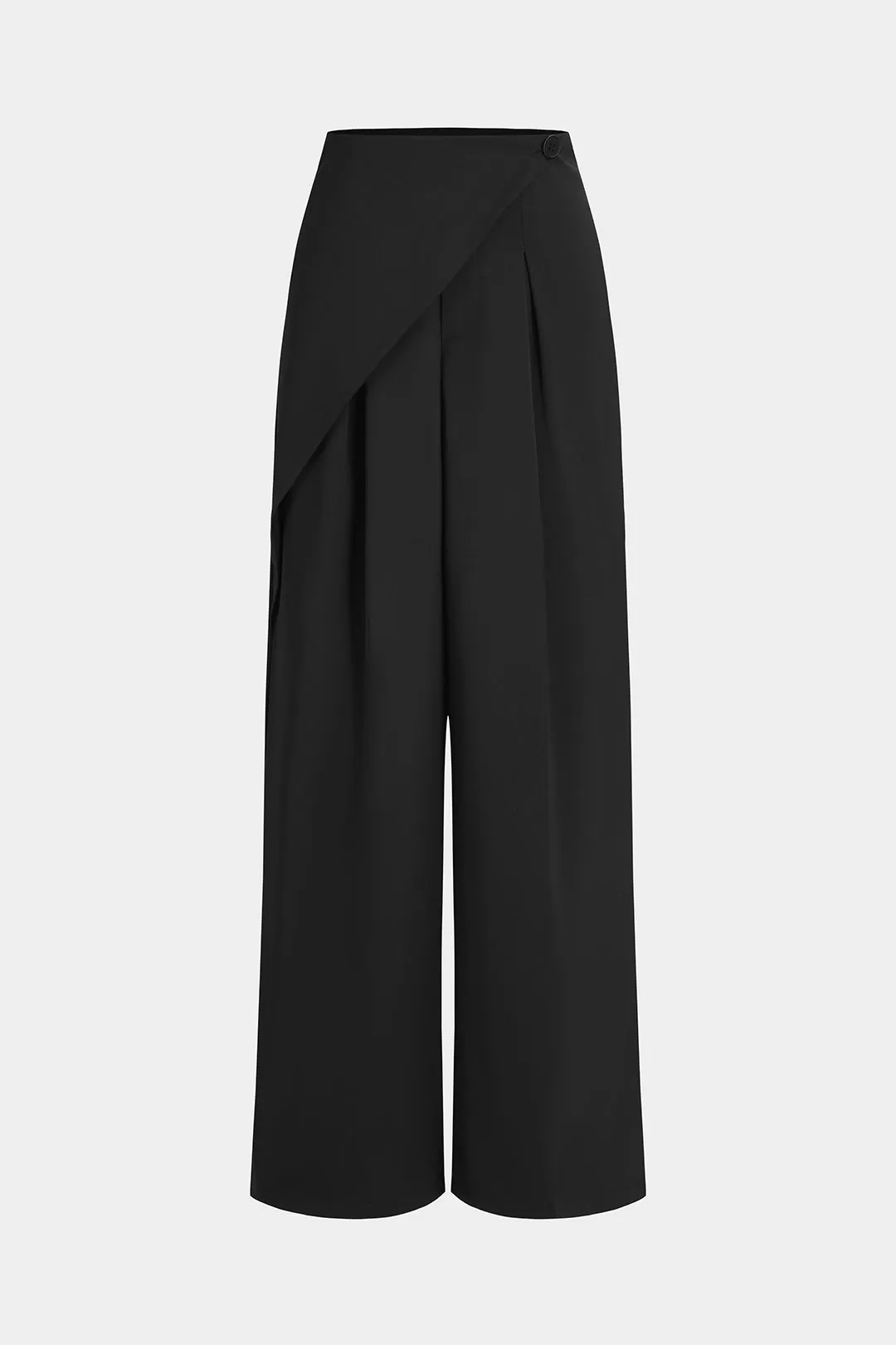 Plisserede knap brede benbukser sold by Micas