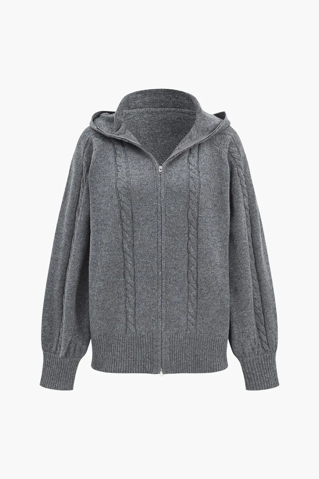 Sweater hætte lynlås langærmet cardigan sold by Micas product image thumbnail 2