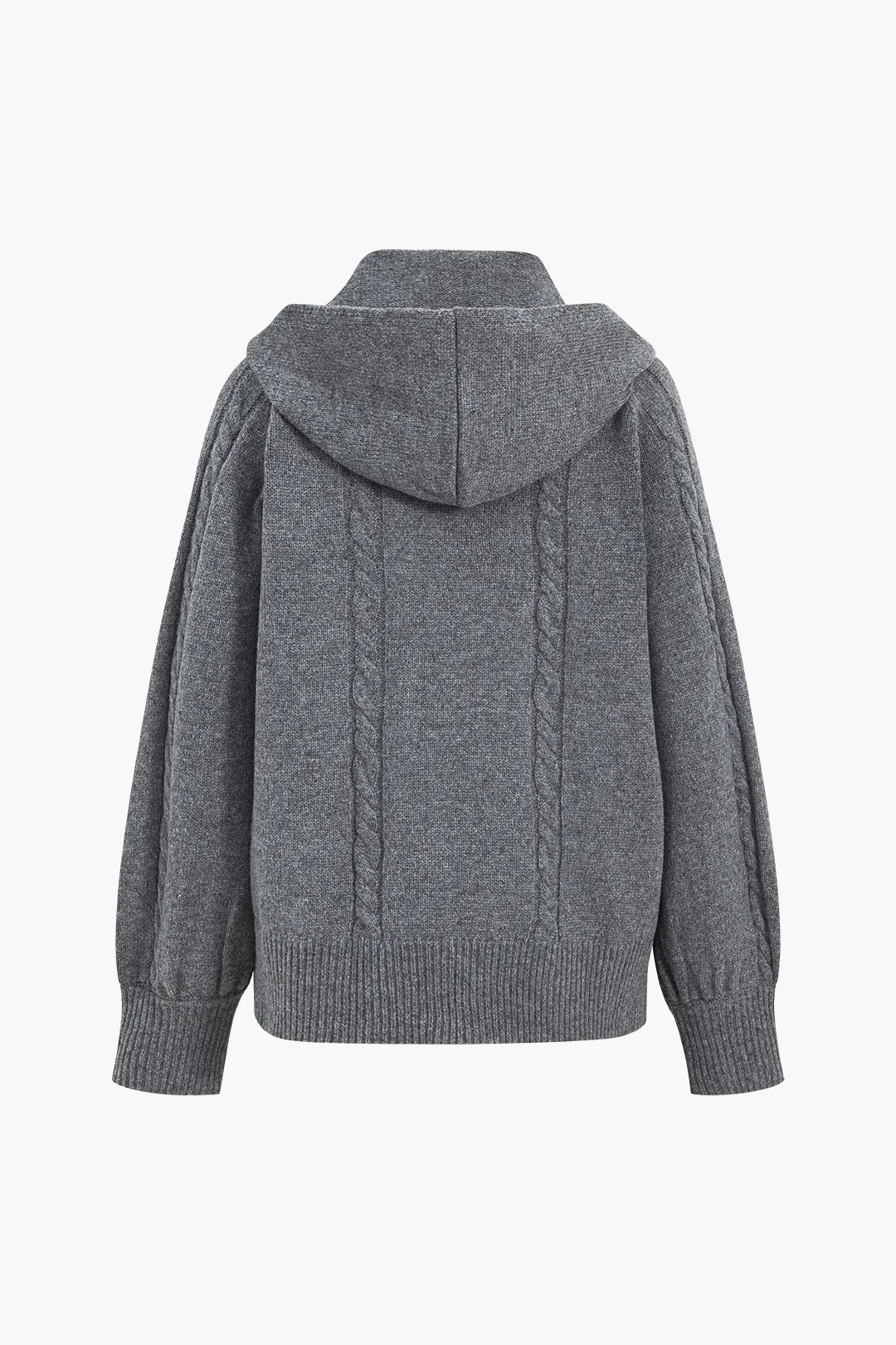 Sweater hætte lynlås langærmet cardigan sold by Micas product image thumbnail 3