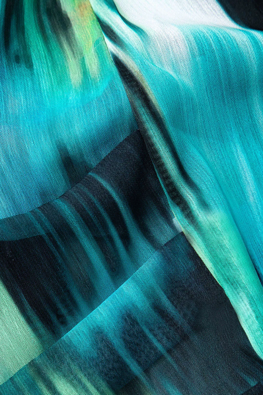 Vandfarveprint chiffon lynlås ærmeløs mini kjole sold by Micas product image thumbnail 3