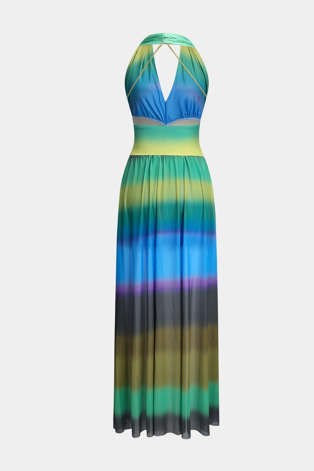 Ombre print ruched rygfri midi kjole sold by Micas product image thumbnail 2
