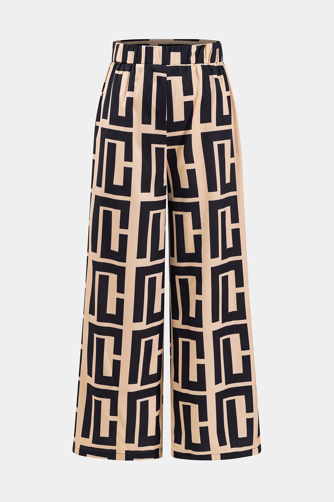 Contrast Retro Print Ruched Trousers sold by Micas