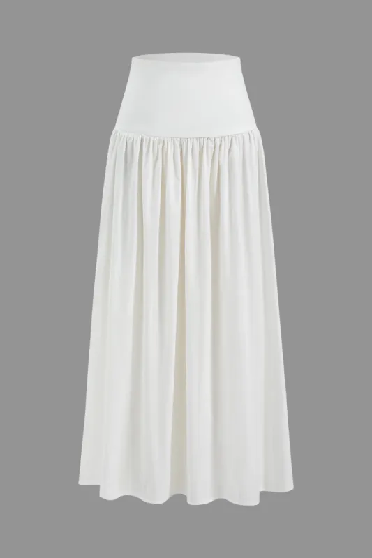 Solid Ruched Midi nederdel sold by Micas