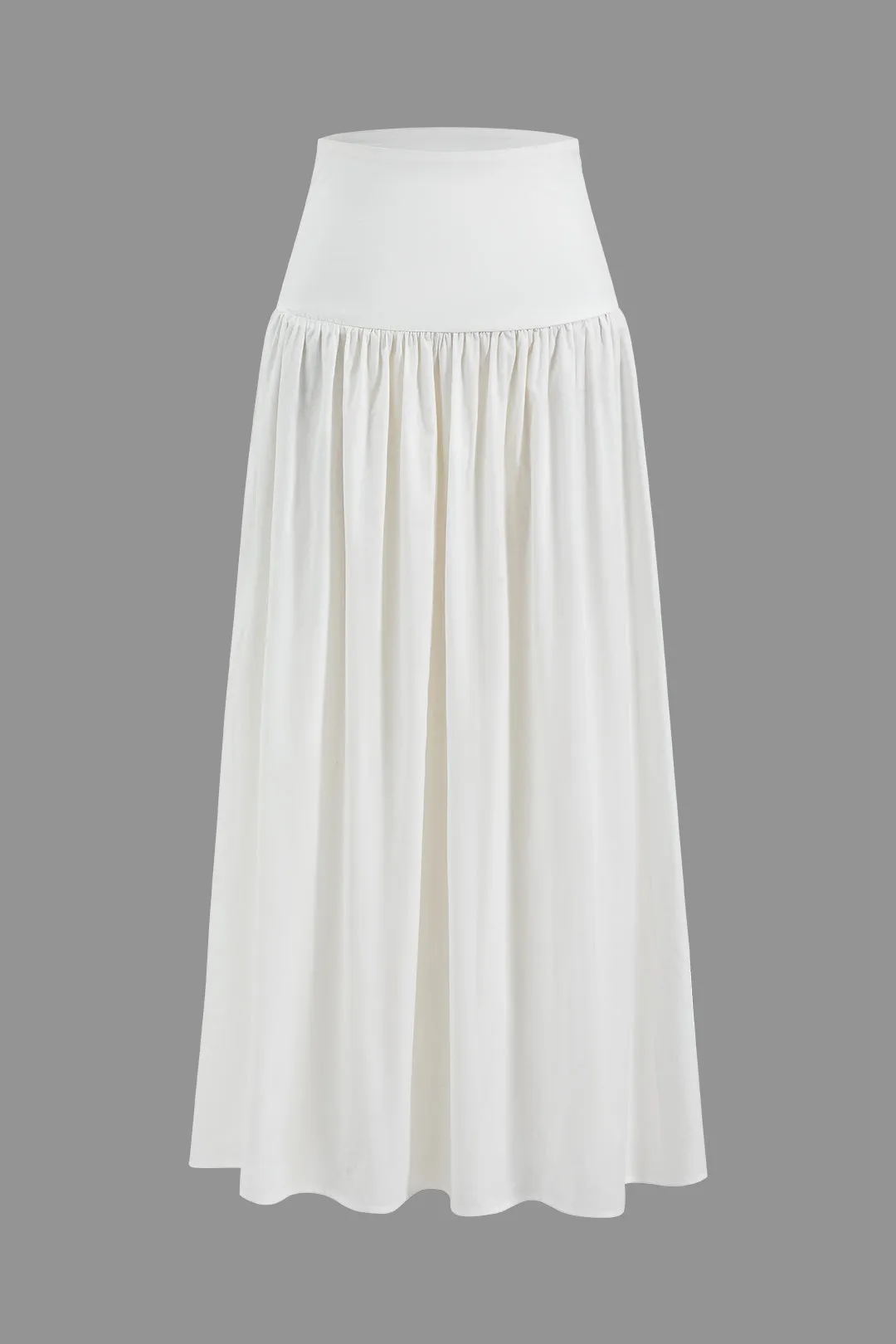 Solid Ruched Midi nederdel sold by Micas