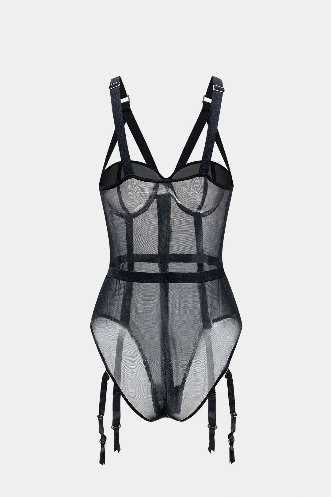 Sheer Bustier Lingerie Garter Set sold by Micas product image thumbnail 2