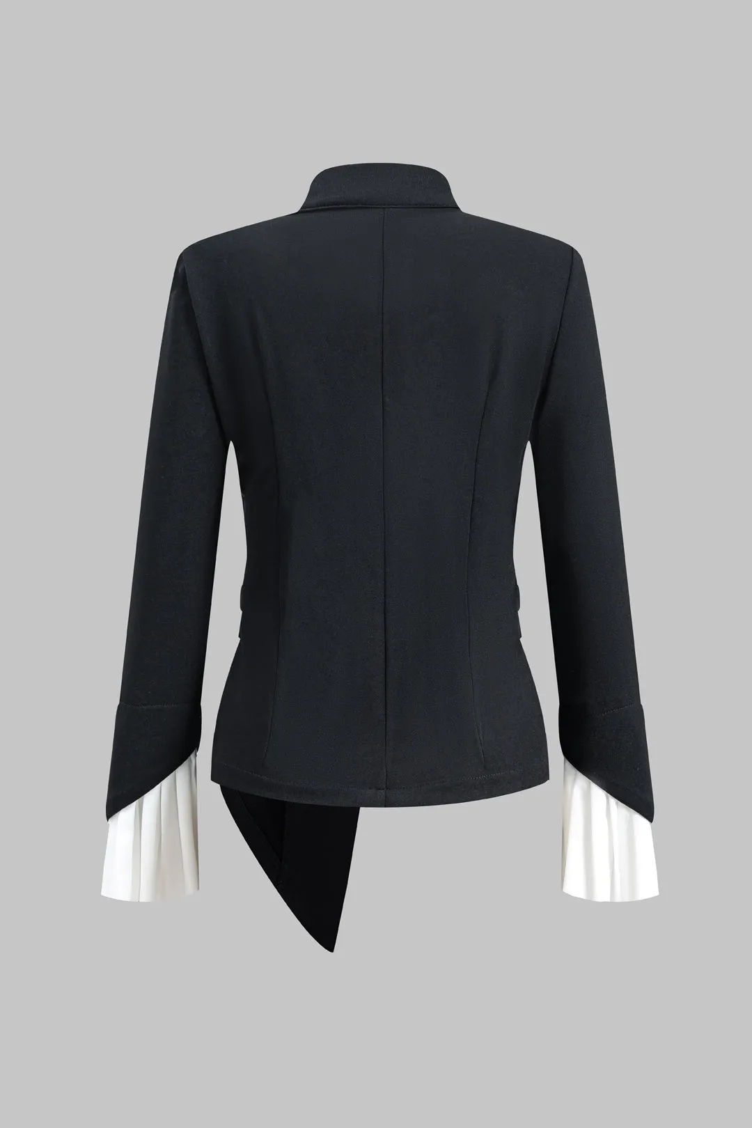 Kontrast plisset knaplomme langærmet top og brede benbukser sæt sold by Micas product image thumbnail 3