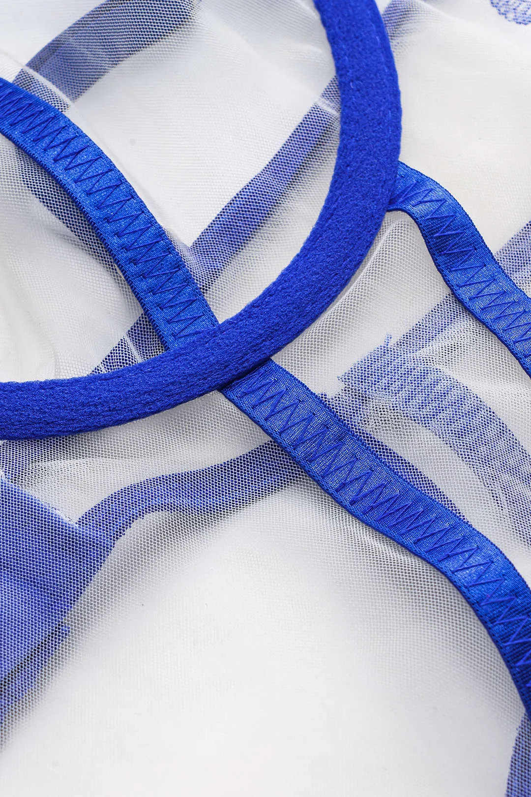 Kontrast Mesh Sheer Patchwork Bustier Lingerie Garter Set sold by Micas product image thumbnail 4