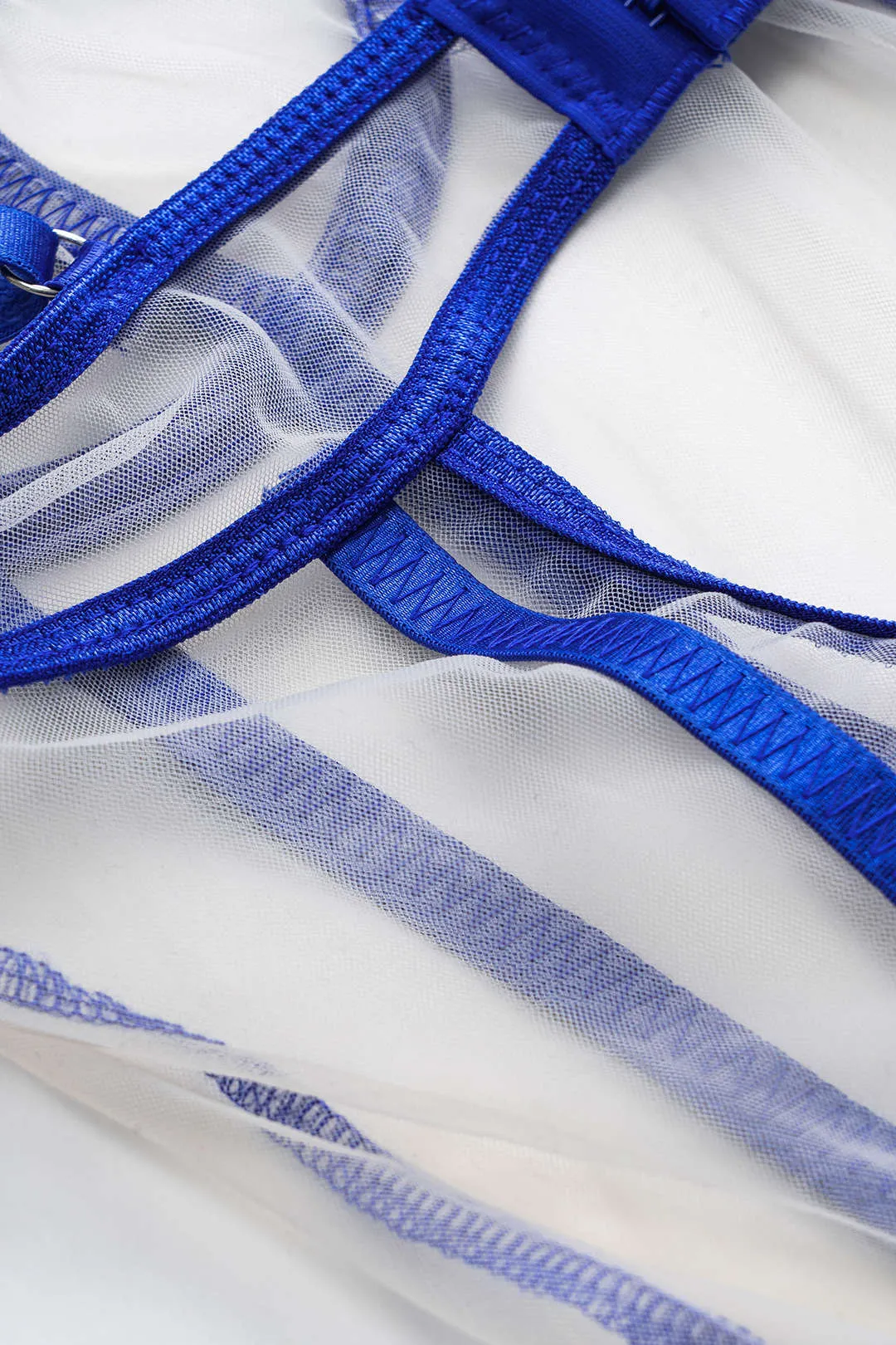 Kontrast Mesh Sheer Patchwork Bustier Lingerie Garter Set sold by Micas product image thumbnail 5