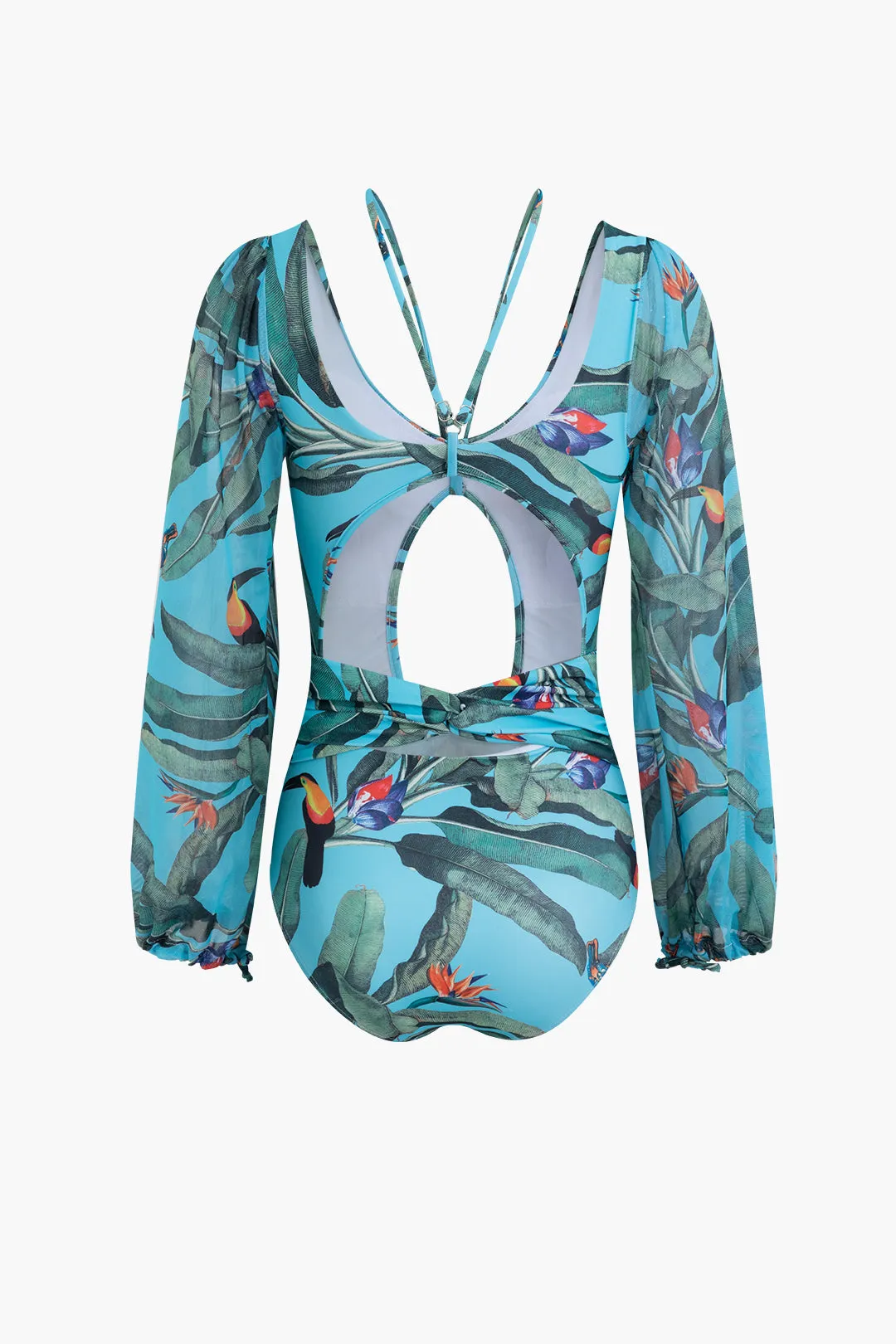 Bladprint udskåret bagløst twist knude i ét stykke badedragt sold by Micas product image thumbnail 2