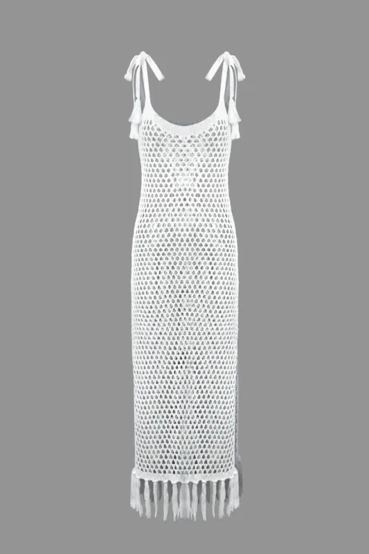 FRINGE HOLLOW OUT TOE-UP SLIT COVER UP sold by Micas