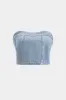 Denim lynlås tube top sold by Micas