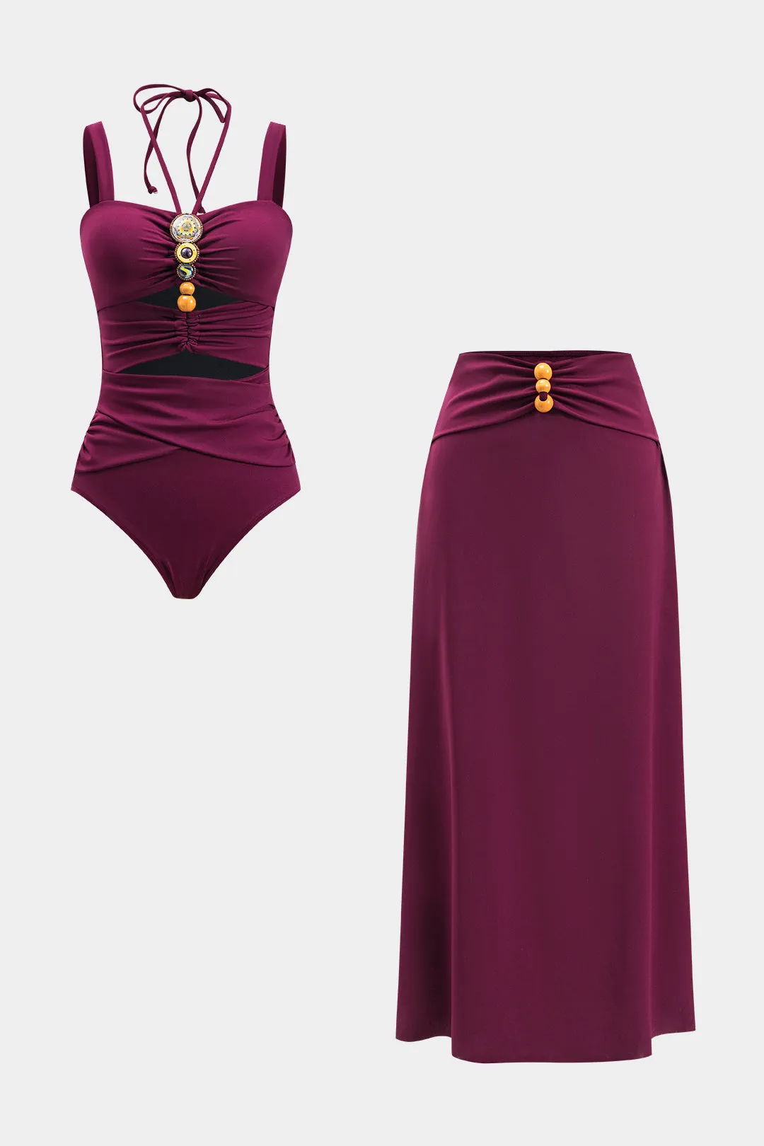 Skær perleret bikini -sæt sold by Micas