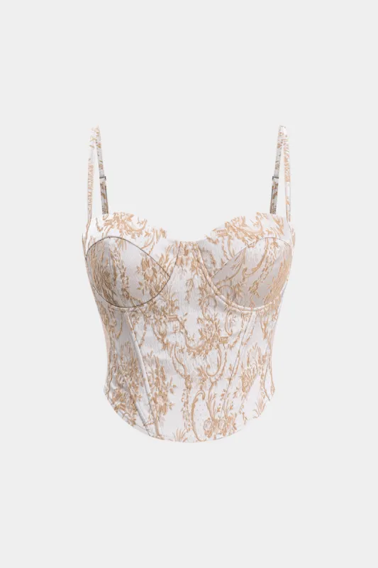 Contrast Mesh Corset Zipper Bustier Cami Top sold by Micas