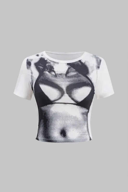 Illusion mønster kort ærme t-shirt sold by Micas