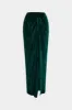 Velvet Top And Knotted Ruched Side Slit Skirt Set sold by Micas