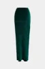 Velvet Top And Knotted Ruched Side Slit Skirt Set sold by Micas