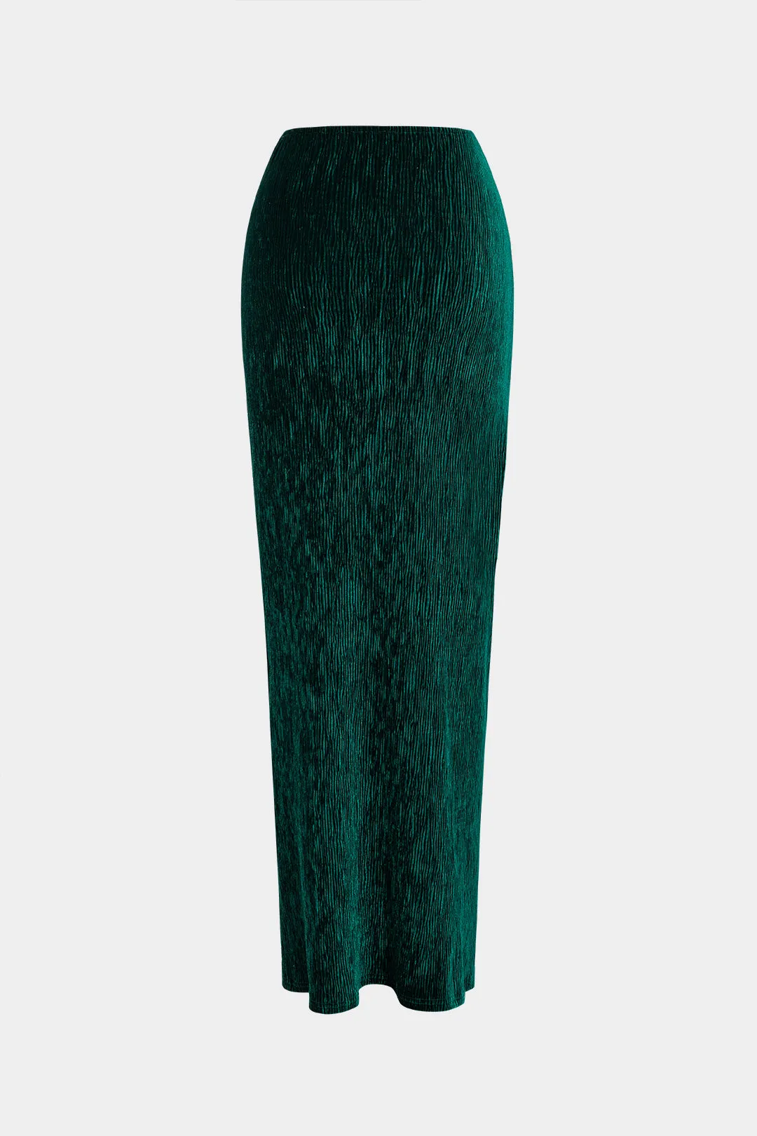 Velvet Top And Knotted Ruched Side Slit Skirt Set sold by Micas product image thumbnail 5