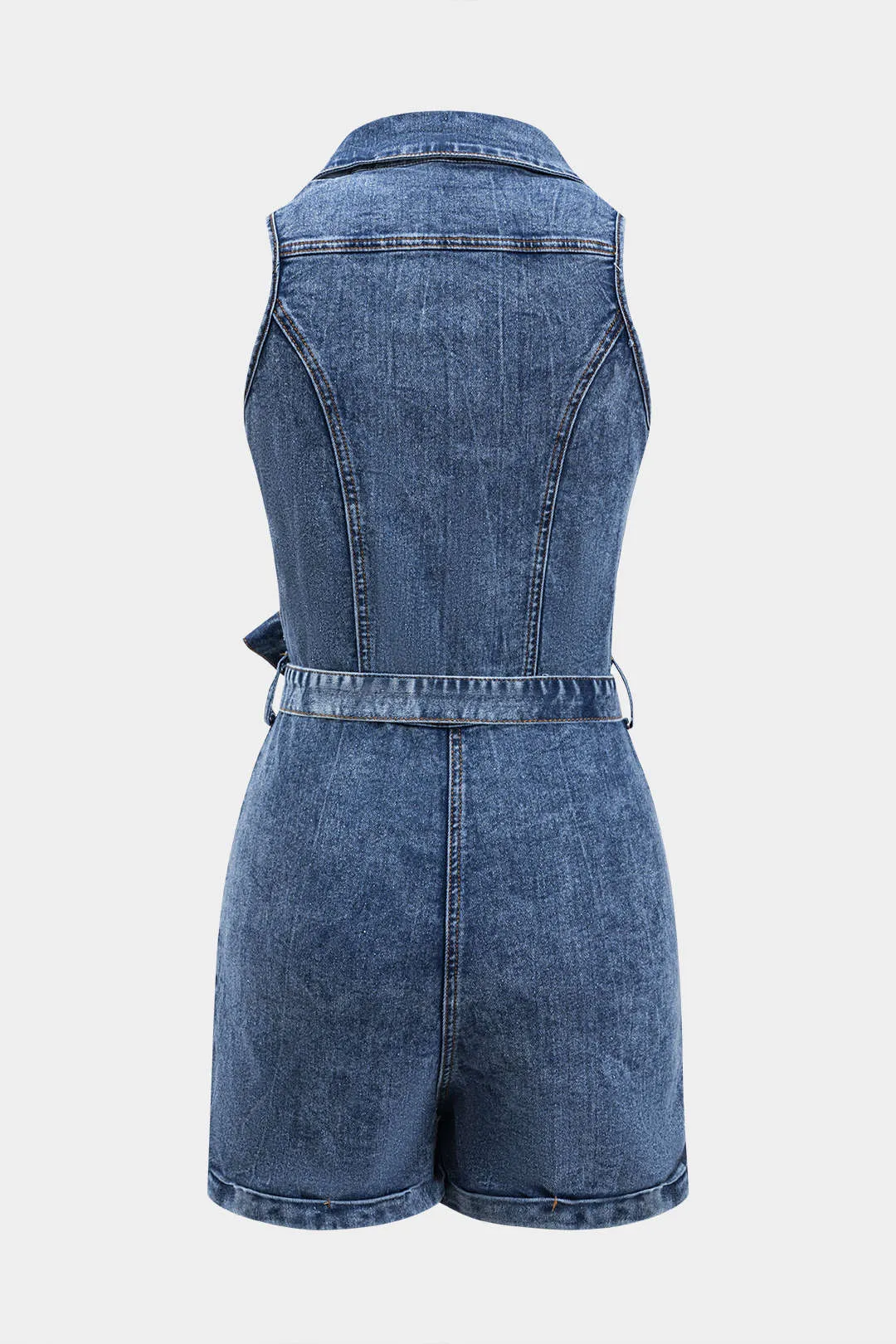 Denim lynlås ærmeløs romper sold by Micas product image thumbnail 2