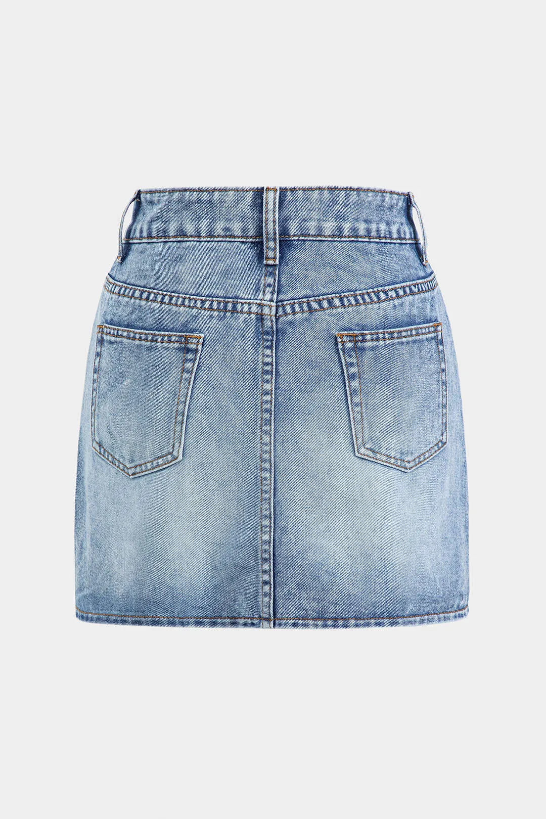 Denim Asymmetrical Mini Skirt sold by Micas product image thumbnail 2