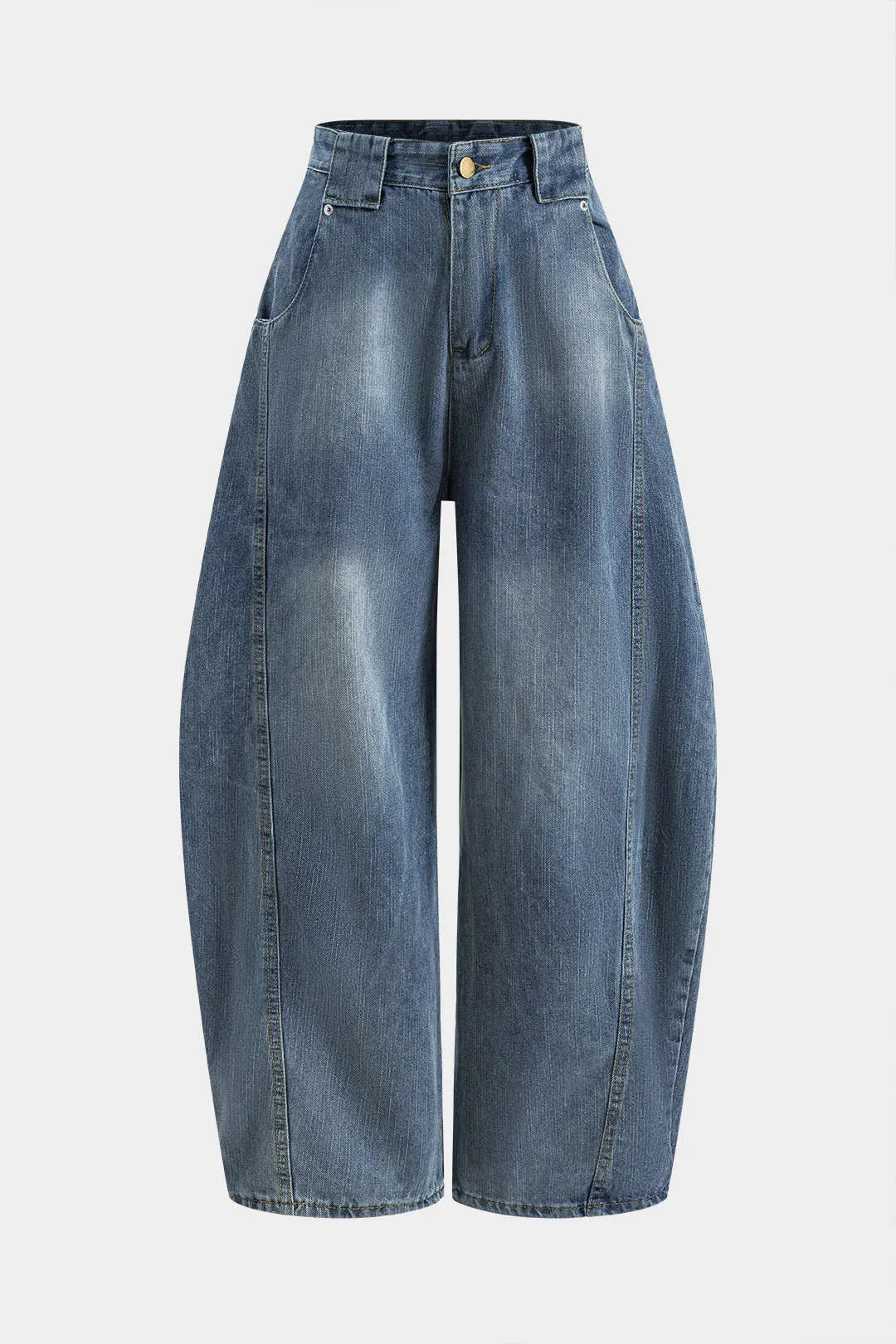 Denim brede ben tønde jeans sold by Micas