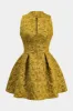 Jacquard ærmeløs plisseret mini kjole sold by Micas