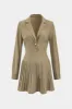 Pleated Metallic Button Long Sleeve Mini Dress sold by Micas